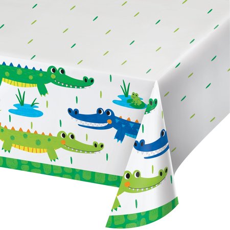 CREATIVE CONVERTING Alligator Birthday Party Paper Tablecloth, 102"x54", 6PK 350515